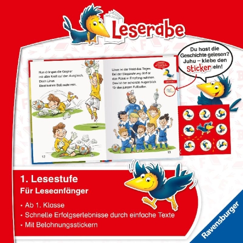Buchcover und Innenansicht für das Buch: Leserabe 1. Lesestufe - Fußballgeschichten