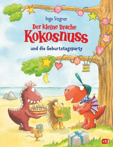 Buchcover und Innenansicht für das Buch: Der kleine Drache Kokosnuss und die Geburtstagsparty