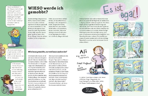 Buchcover und Innenansicht für das Buch: Stark gegen Mobbing