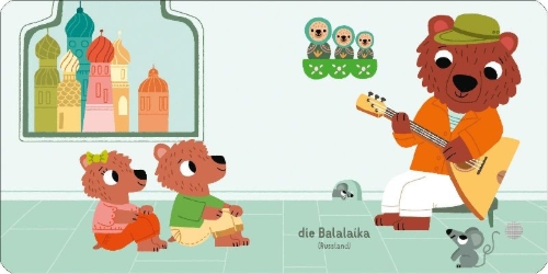 Buchcover und Innenansicht für das Buch: Mes instruments du monde