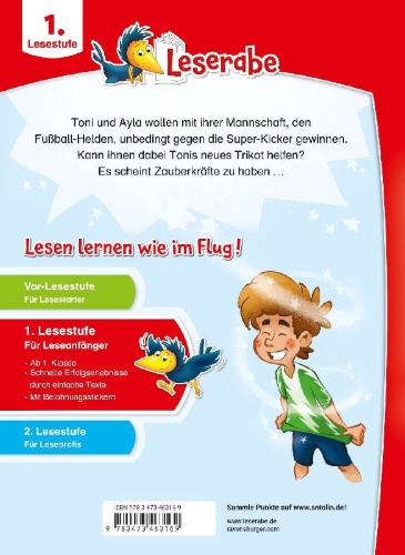 Buchcover und Innenansicht für das Buch: Leserabe 1. Lesestufe - Tonis magisches Fußball-Trikot
