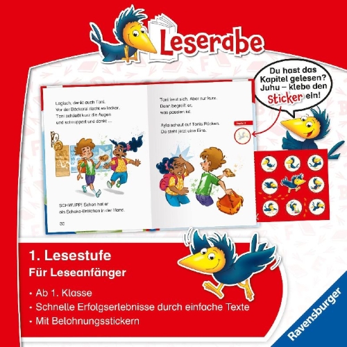 Buchcover und Innenansicht für das Buch: Leserabe 1. Lesestufe - Tonis magisches Fußball-Trikot