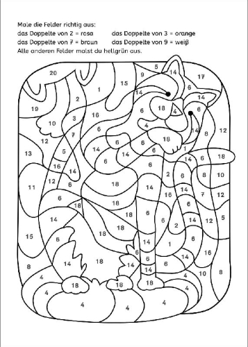 Buchcover und Innenansicht für das Buch: LERNSTERN. Mein Mathe-Malblock. Rechnen bis 20