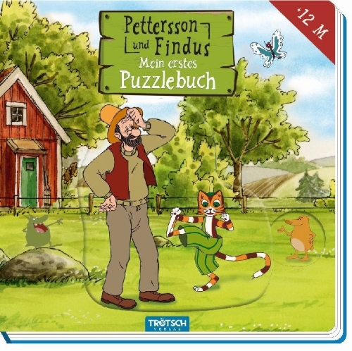 Buchcover und Innenansicht für das Buch: Mein erstes Puzzlebuch "Pettersson und Findus"