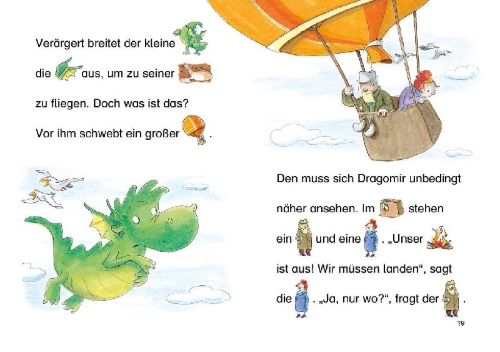 Buchcover und Innenansicht für das Buch: Lesenlernen in 3 Schritten - Die schönsten Drachengeschichten