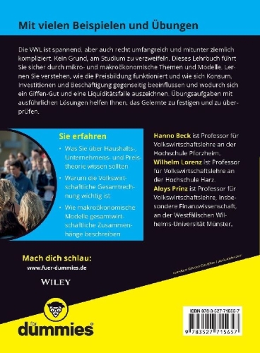 Buchcover und Innenansicht für das Buch: VWL für Dummies. Das Lehrbuch