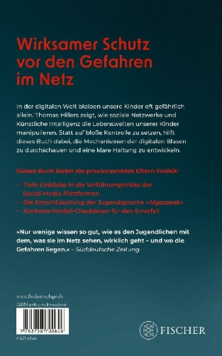 Buchcover und Innenansicht für das Buch: Die Social-Media-Sprechstunde. Was unsere Kinder online erleben und wie wir sie schützen