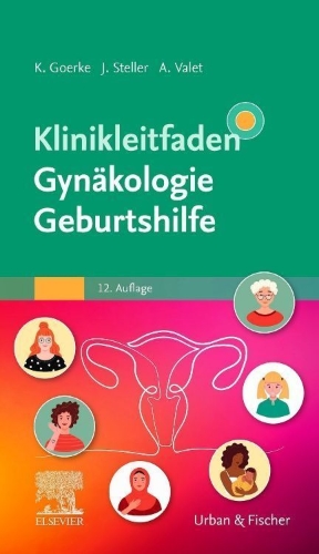 Buchcover und Innenansicht für das Buch: Klinikleitfaden Gynäkologie Geburtshilfe