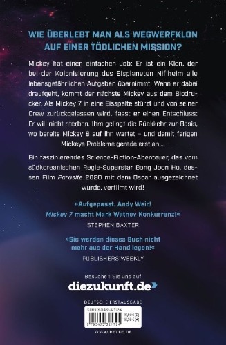 Buchcover und Innenansicht für das Buch: Mickey 7