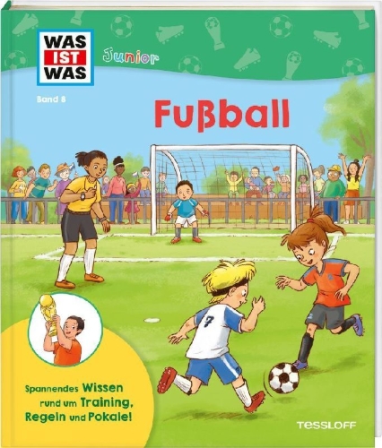 Buchcover und Innenansicht für das Buch: WAS IST WAS Junior Band 8 Fußball