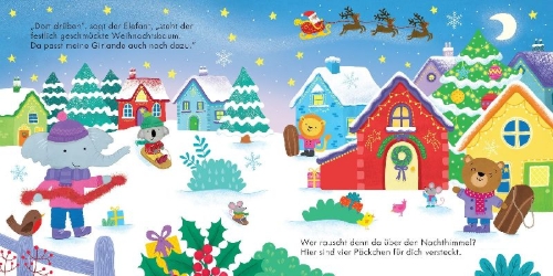Buchcover und Innenansicht für das Buch: Hörst du das? In der Weihnachtszeit