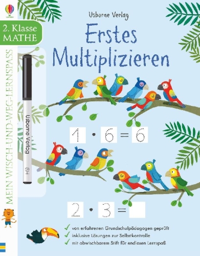 Buchcover und Innenansicht für das Buch: Mein Wisch-und-weg-Lernspaß: Erstes Multiplizieren
