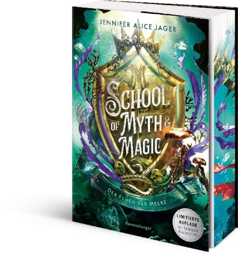 Buchcover und Innenansicht für das Buch: School of Myth & Magic, Band 2 - Der Fluch der Meere