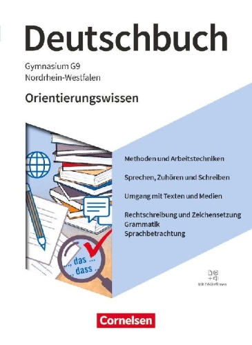 Buchcover und Innenansicht für das Buch: Deutschbuch Gymnasium 5.-10. Schuljahr - Nordrhein-Westfalen - Ausgabe 2019 - Orientierungswissen - Schulbuch
