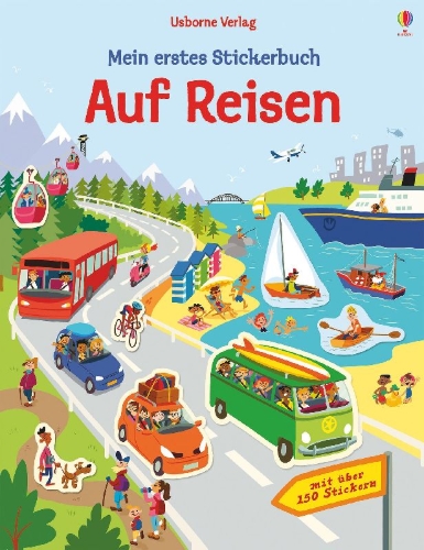 Buchcover und Innenansicht für das Buch: Mein erstes Stickerbuch: Auf Reisen