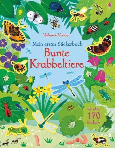 Buchcover und Innenansicht für das Buch: Mein erstes Stickerbuch: Bunte Krabbeltiere