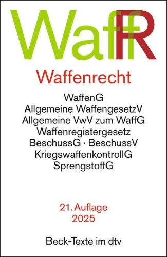Buchcover und Innenansicht für das Buch: Waffenrecht. WaffR