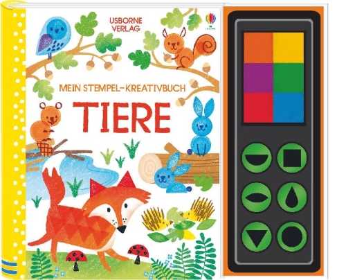 Buchcover und Innenansicht für das Buch: Mein Stempel-Kreativbuch: Tiere