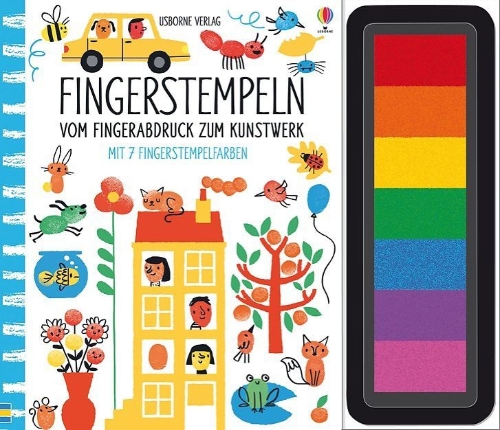 Buchcover und Innenansicht für das Buch: Fingerstempeln:  Vom Fingerabdruck zum Kunstwerk