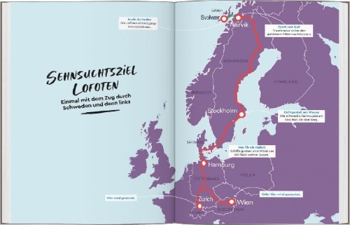 Buchcover und Innenansicht für das Buch: MARCO POLO Bildband Einfach mal raus! Unvergessliche Zugreisen in Europa