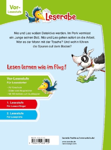 Buchcover und Innenansicht für das Buch: Leserabe Vor-Lesestufe - Die Stadtpark-Detektive