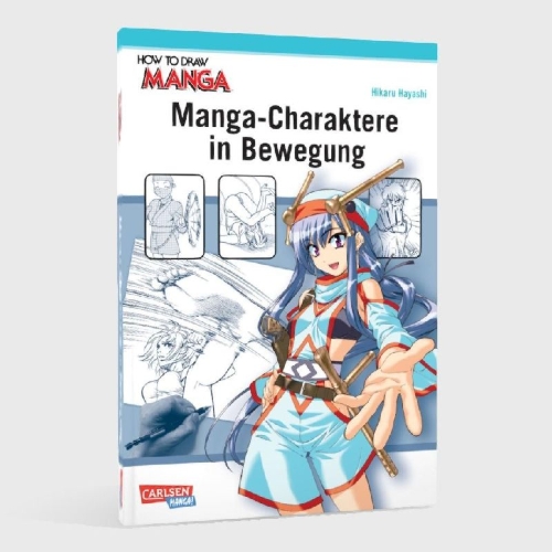 Buchcover und Innenansicht für das Buch: Manga-Charaktere in Bewegung