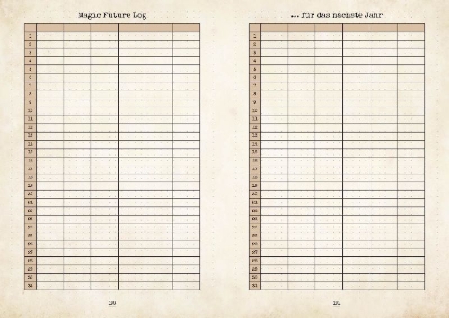 Buchcover und Innenansicht für das Buch: Mein magisches Bullet Journal - Der Planer für alle Potterheads