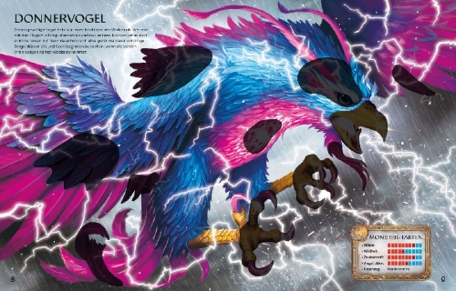 Buchcover und Innenansicht für das Buch: Der große Stickerspaß: Mythische Monster