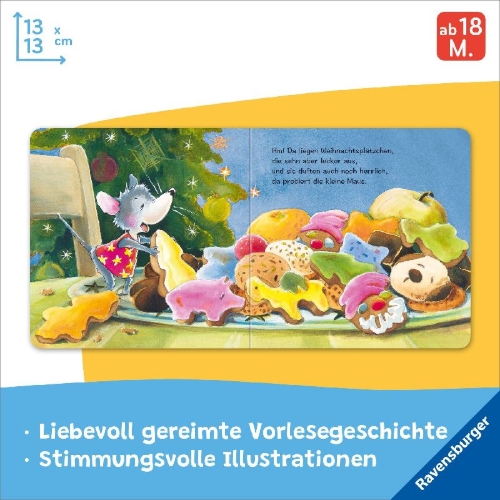 Buchcover und Innenansicht für das Buch: Die kleine Weihnachtsmaus