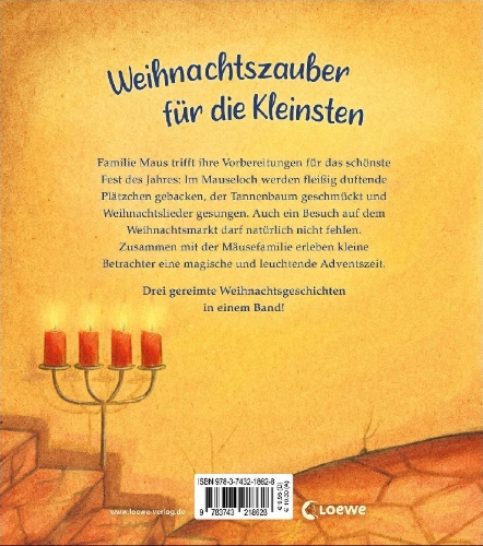 Buchcover und Innenansicht für das Buch: Wunderbare Weihnachten mit Familie Maus