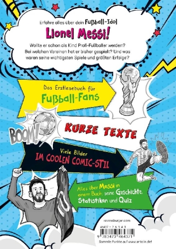 Buchcover und Innenansicht für das Buch: Football Superstars. Messi Rules