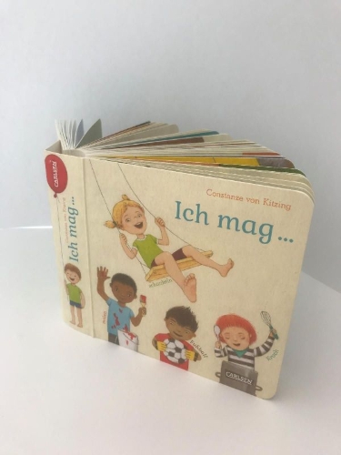 Buchcover und Innenansicht für das Buch: Die Großen Kleinen: Ich mag ... schaukeln, malen, Fußball, Krach