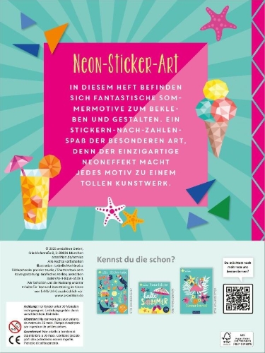 Buchcover und Innenansicht für das Buch: I Love Summer - Mosaik-Stickerheft Sommerzeit