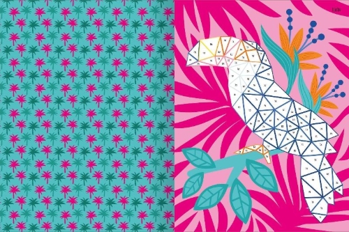 Buchcover und Innenansicht für das Buch: I Love Summer - Mosaik-Stickerheft Sommerzeit