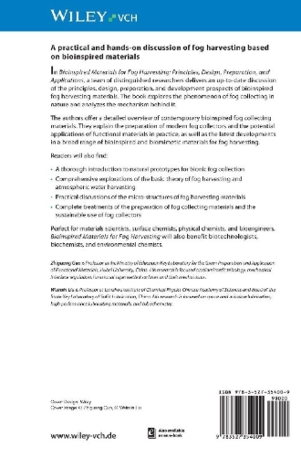 Buchcover und Innenansicht für das Buch: Bioinspired Materials for Fog Harvesting