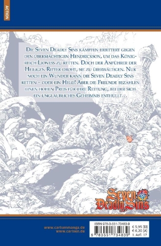 Buchcover und Innenansicht für das Buch: Nanatsu no Taizai