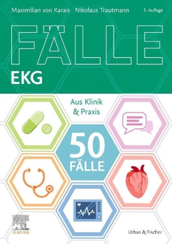 Buchcover und Innenansicht für das Buch: 50 Fälle EKG