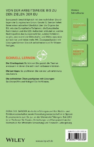 Buchcover und Innenansicht für das Buch: Wiley-Schnellkurs Europarecht