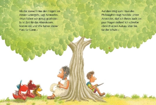 Buchcover und Innenansicht für das Buch: Der kleine Drache Kokosnuss bei den alten Griechen
