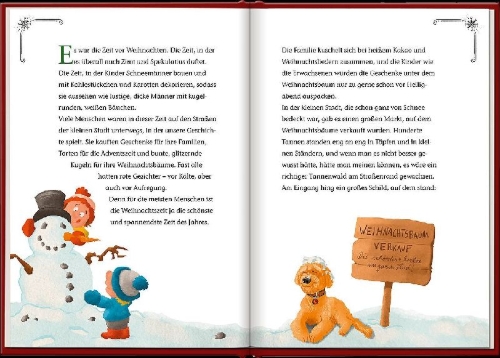 Buchcover und Innenansicht für das Buch: Die Geschichte vom traurigen Weihnachtsbaum