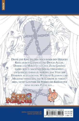 Buchcover und Innenansicht für das Buch: Nanatsu no Taizai