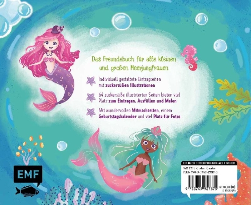 Buchcover und Innenansicht für das Buch: Mein Freundebuch Meerjungfrau