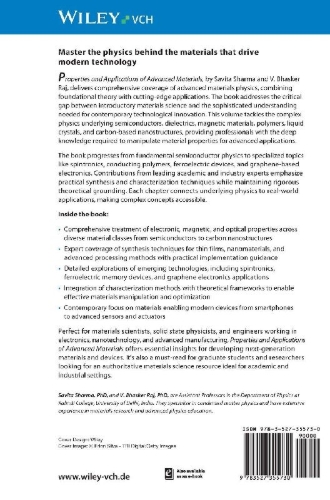 Buchcover und Innenansicht für das Buch: Properties and Applications of Advanced Materials