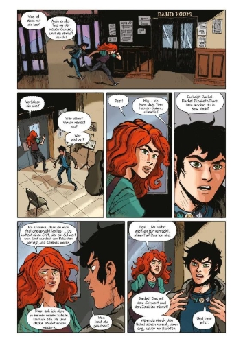 Buchcover und Innenansicht für das Buch: Percy Jackson (Comic) 4: Die Schlacht um das Labyrinth