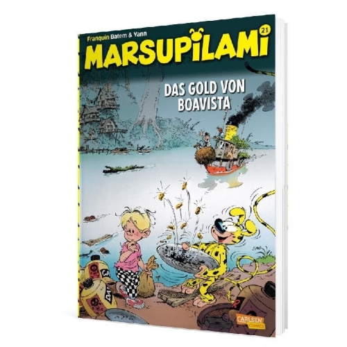 Buchcover und Innenansicht für das Buch: Marsupilami 7 - L'or de Boavista