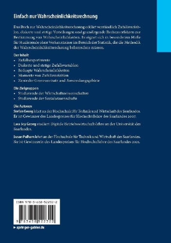 Buchcover und Innenansicht für das Buch: Einfach nur Wahrscheinlichkeitsrechnung