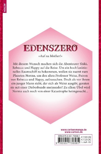 Buchcover und Innenansicht für das Buch: Edens Zero