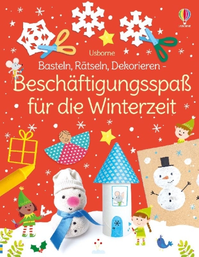 Buchcover und Innenansicht für das Buch: Basteln, Rätseln, Dekorieren - Beschäftigungsspaß für die Winterzeit