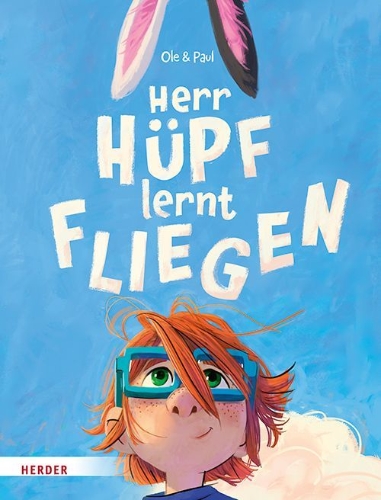 Buchcover und Innenansicht für das Buch: Herr Hüpf lernt fliegen