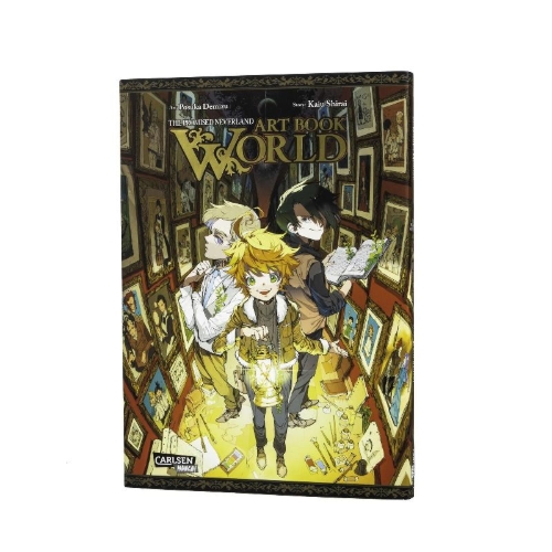 Buchcover und Innenansicht für das Buch: Yakusoku no Neverland ART BOOK WORLD